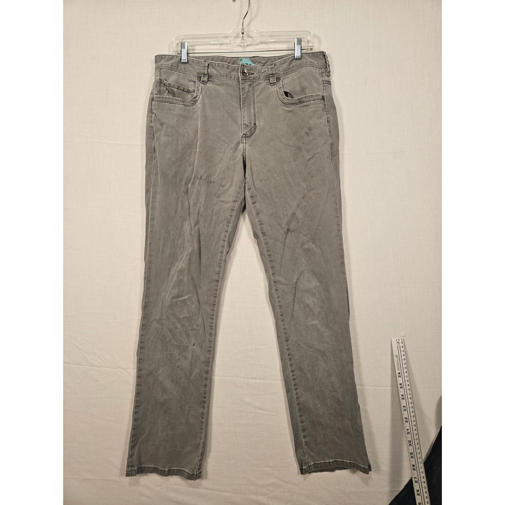 Tommy Bahama Boracay Mens Gray Straight Leg 5-Pocket Chino Pants 34x32